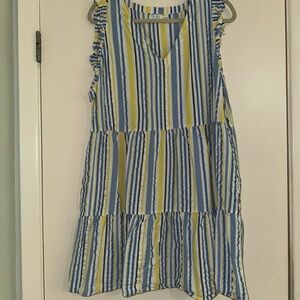 Time and Tru Dress with Blue and Yellow Stripes